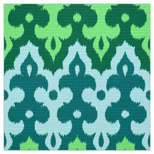 Marokkanischer Ikat Damask, Türkis & Jade Green Stoff