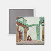 marokkanischer Innenhof Magnet (Vorderseite/Rückseite)