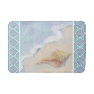 Marokkanischer Laterne Tile Beach Seashell Blau Badematte