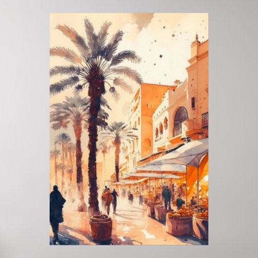 marokkanischer Lebensmittelmarkt Poster (Vorne)
