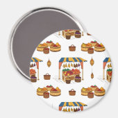 marokkanischer Markt- und Obststand Magnet (Vorderseite/Rückseite)