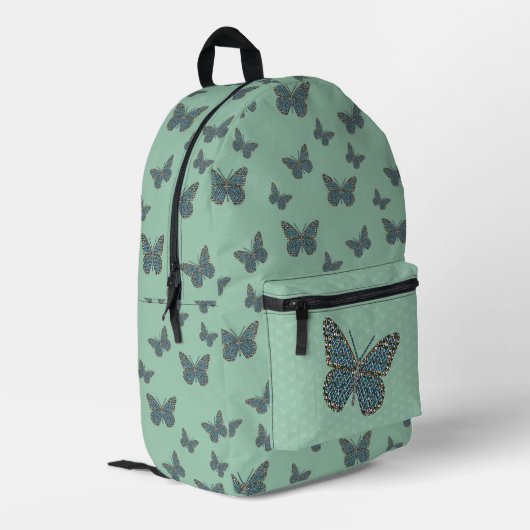 marokkanischer Monarch Bedruckter Rucksack (Rückseitige Ecke links)