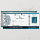 Marokkanischer Party Boarding Pass Hochzeit Einlad Save The Date (Vorne/Hinten)