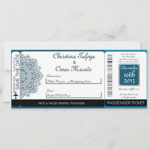 Marokkanischer Party Boarding Pass Hochzeit Einlad Save The Date