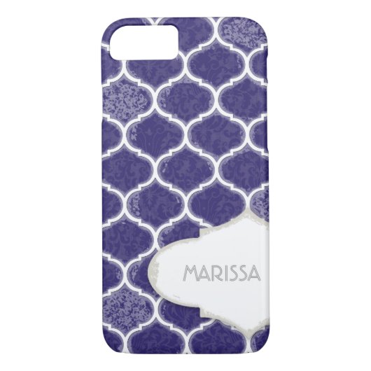 Marokkanischer Quatrefoil Trellis Antiquitätengepa Case-Mate iPhone Hülle (Rückseite)