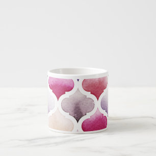 Marokkanischer Rug: Watercolor Tanger Muster. Espressotasse
