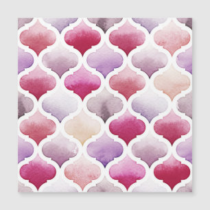 Marokkanischer Rug: Watercolor Tanger Muster. Magnetkarte