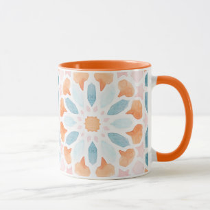 marokkanischer Stil in Blau und Orange 2 Tasse