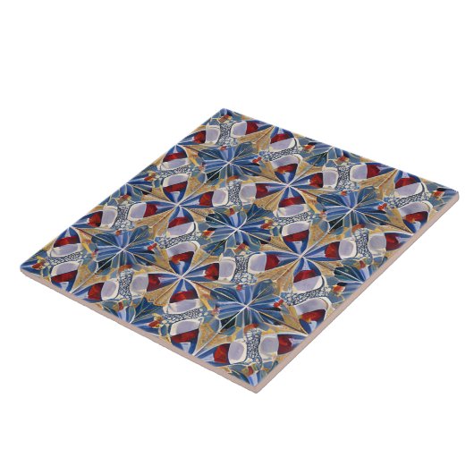 marokkanischer Stil Simulated Mosaic Blau und Rot Fliese (Seite)