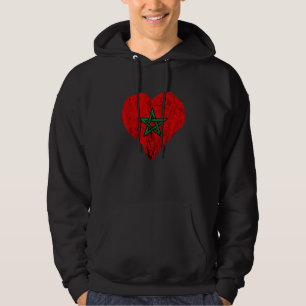 Marokkanischer Stolz Herz Marokkanische Flagge Mar Hoodie