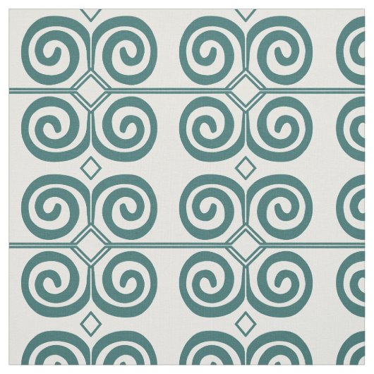 Marokkanischer Swirl Aquamarin grün Stoff (Muster)