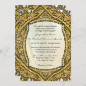 Marokkanischer Swirl Scroll Gold Glitzer Hochzeit Einladung (Vorne/Hinten)