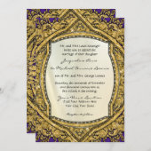 Marokkanischer Swirl Scroll Gold Glitzer Hochzeit Einladung (Vorne/Hinten)