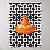 Marokkanischer Tagine-Topf mit geometrischem Muste Poster (Vorne)