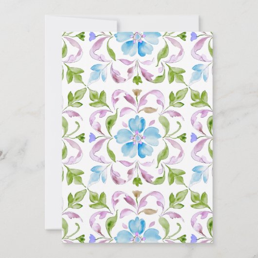 marokkanischer Teekessel Watercolor boho Brautpart Einladung (Rückseite)