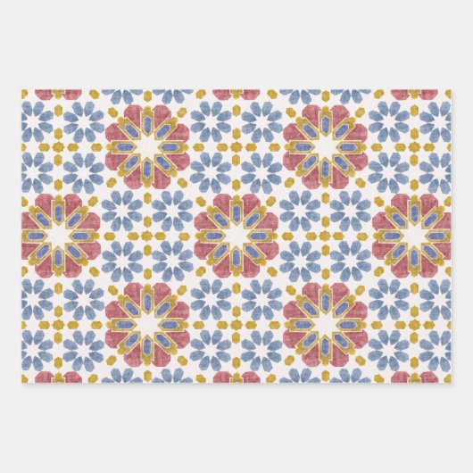 Marokkanischer Tile - 3 Farben Geschenkpapier Set (Vorderseite 3)