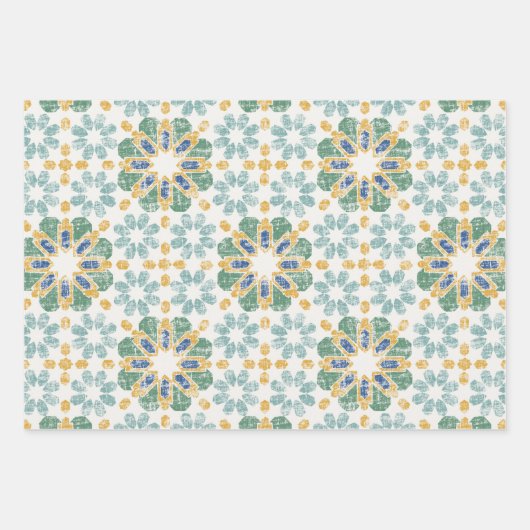 Marokkanischer Tile - 3 Farben Geschenkpapier Set (Vorderseite)