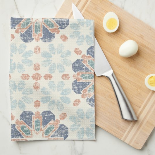 Marokkanischer Tile - Periwinkle Geschirrtuch (Viertel Falte)