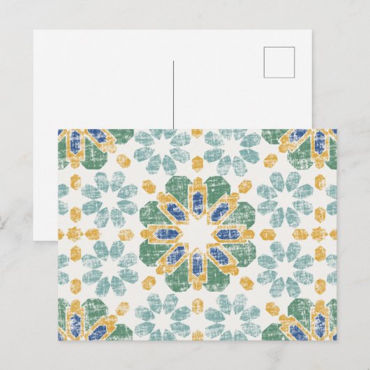 Marokkanischer Tile - Teich Postkarte (Vorne/Hinten)