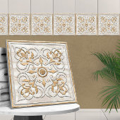 Marokkanischer Travertine-Marmor & Gold Fliese