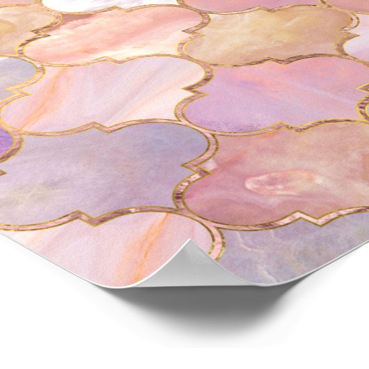Marokkanischer Trellis Pastel Mineralien Poster (Ecke)