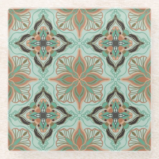 Marokkanischer Vintager Blumenkachel Untersetzer (Vorderseite)