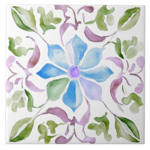 Marokkanischer Wasserfarben-Boho Fliese