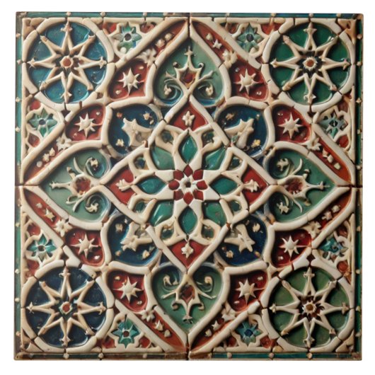 Marokkanischer Zellige Tile Fliese (Vorderseite)