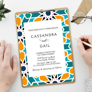 Marokkanischer Zellij Hochzeitsempfang Einladung