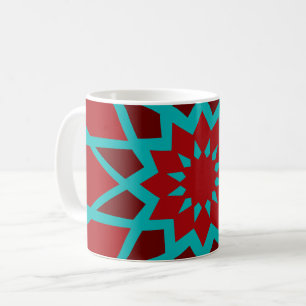 marokkanisches Aquamarin-rotes Muster Kaffeetasse