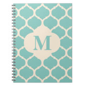 Marokkanisches aquamarines Monogramm-Notizbuch Notizblock (Vorderseite)