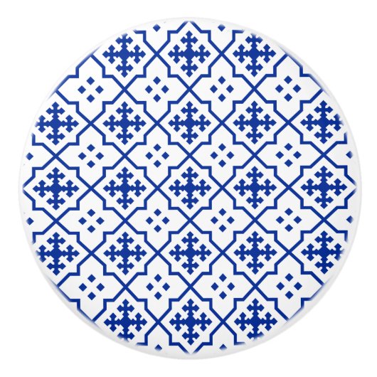 Marokkanisches Blau Keramikknauf (Vorderseite)