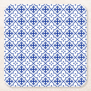 Marokkanisches Blau Rechteckiger Pappuntersetzer