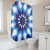 marokkanisches Blau-Weiß-Muster Duschvorhang (Beispiel)