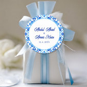 Marokkanisches Blaues Muster Islamische Hochzeit Runder Aufkleber