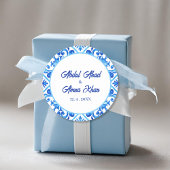 Marokkanisches Blaues Muster Islamische Hochzeit Runder Aufkleber