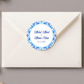 Marokkanisches Blaues Muster Islamische Hochzeit Runder Aufkleber