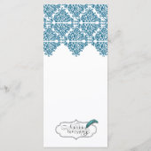 marokkanisches "Blue Damask"-Menü Menükarte (Rückseite)