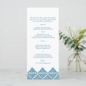 marokkanisches "Blue Damask"-Menü Menükarte (Stehend Vorderseite)