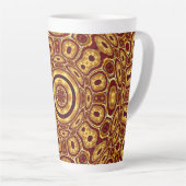 Marokkanisches Boho-Rot-Gold-Abstraktes Muster Milchtasse (Rechte Ecke)