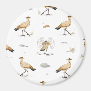 Marokkanisches Cremefarbenes Courser-Vogelmuster Magnet