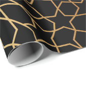 Marokkanisches Dekor des modernen Goldenen Mittelm Geschenkpapier (Rolleneckpunkt)