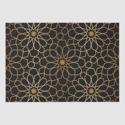 Marokkanisches Dekor des modernen Goldenen Mittelm Seidenpapier (Vorderseite)