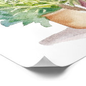 Marokkanisches Dorf Watercolor Boho Poster (Ecke)