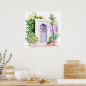 Marokkanisches Dorf Watercolor Boho Poster (Küche)
