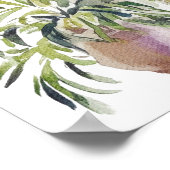 Marokkanisches Dorf Watercolor Boho Poster (Ecke)