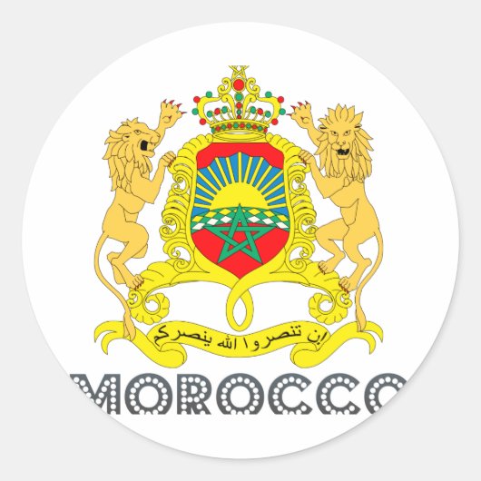 marokkanisches Emblem Runder Aufkleber (Vorderseite)