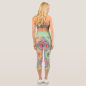 Marokkanisches ethnisches Muster bunt funky art Capri Leggings (Rückseite)