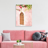 marokkanisches Fenster rosa Leinwanddruck (Insitu (Wohnzimmer))