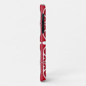 Marokkanisches Fliesen - dunkelrot und weiß Case-Mate iPhone Hülle (Hinten/Links)